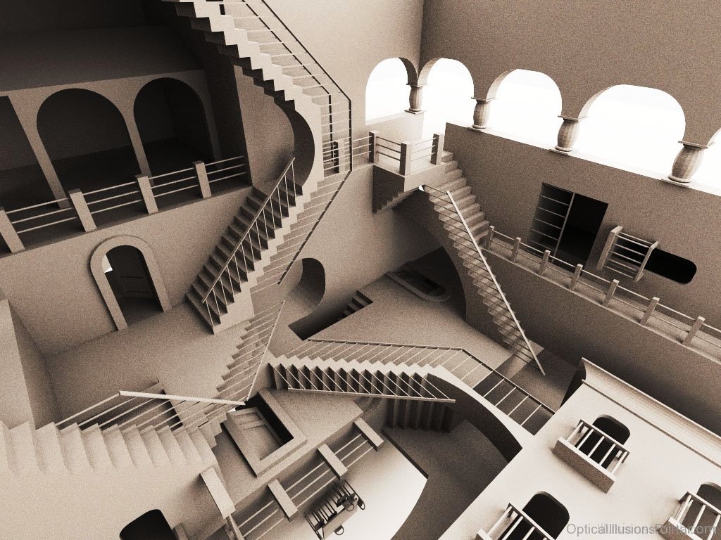 Stairs Drawing Optical Illusion