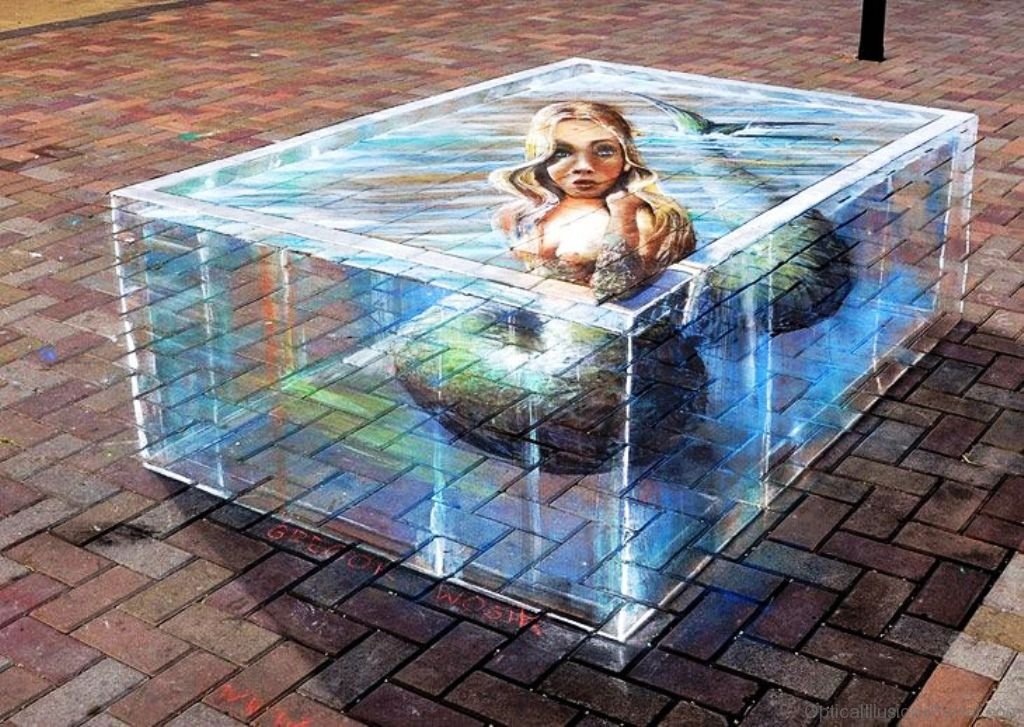 Mermaid Optical Illusion Art
